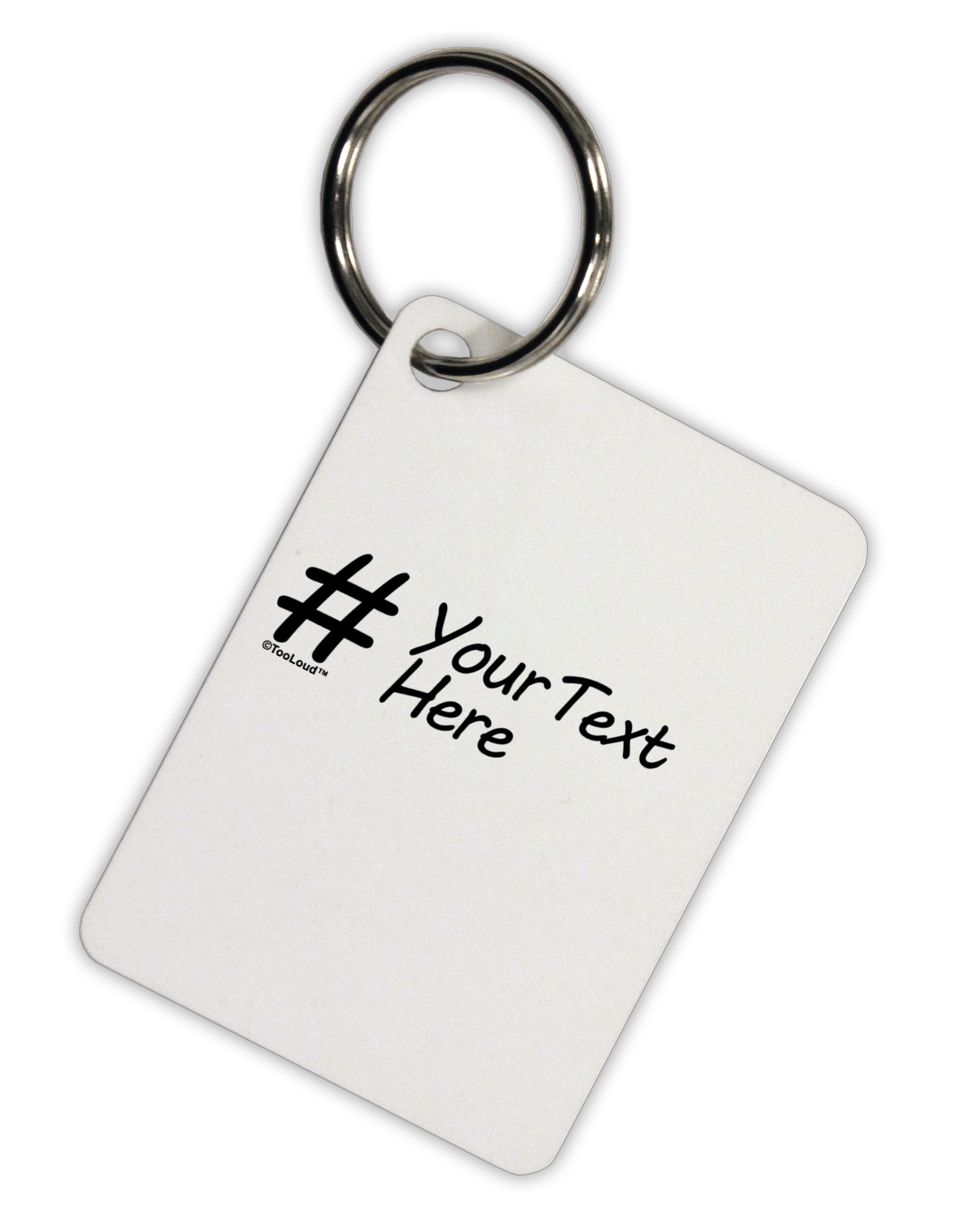 Personalized Hashtag Aluminum Keyring Tag by TooLoud-Keyring-TooLoud-White-Davson Sales