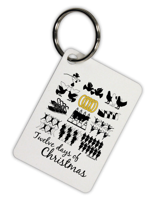 12 Days of Christmas Text Color Aluminum Keyring Tag-Keyring-TooLoud-White-Davson Sales