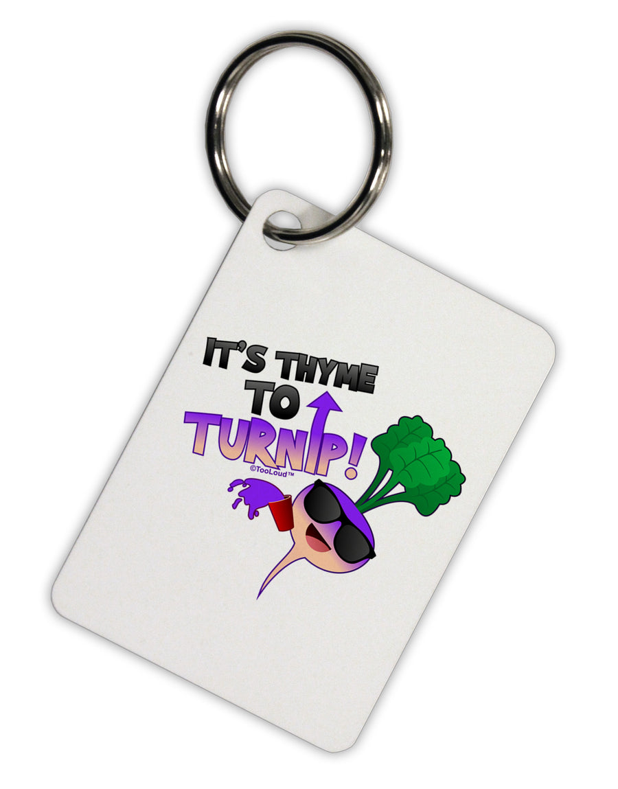 It's Thyme To Turnip Aluminum Keyring Tag-Keyring-TooLoud-White-Davson Sales