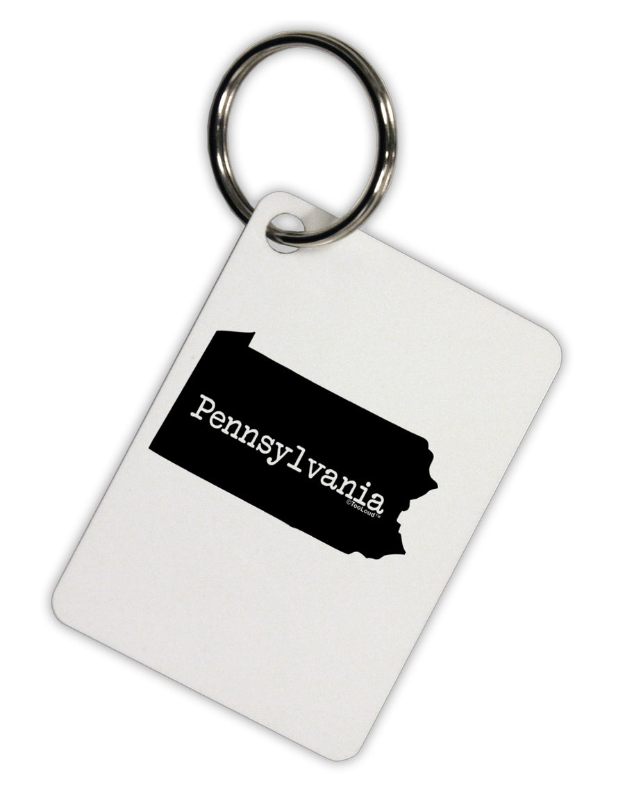 Pennsylvania - United States Shape Aluminum Keyring Tag by TooLoud-Keyring-TooLoud-White-Davson Sales