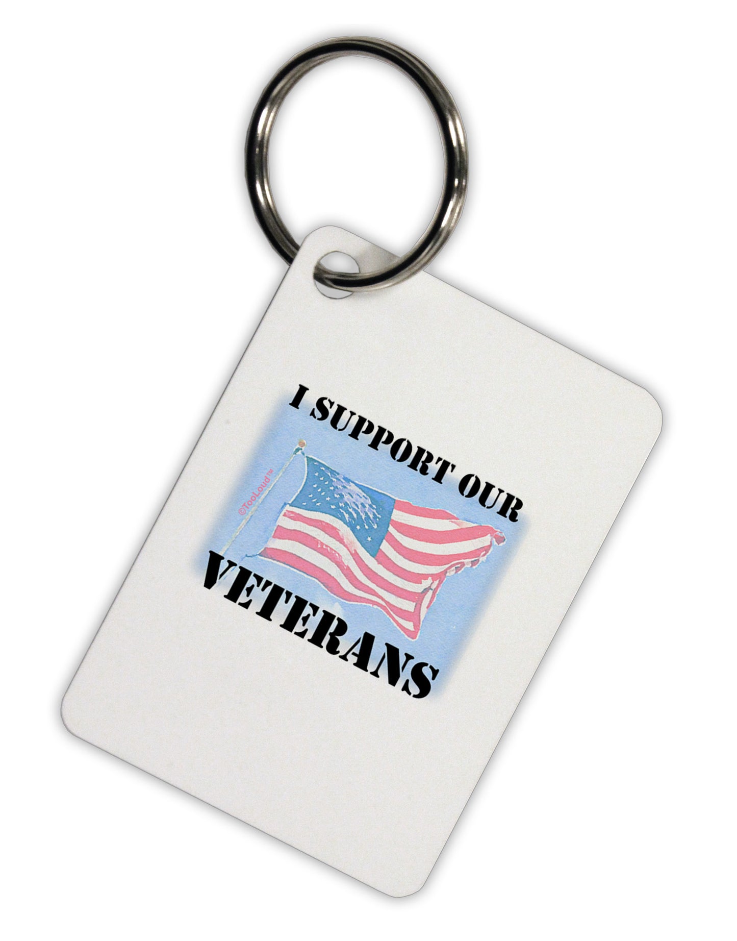 Support Our Veterans Aluminum Keyring Tag-Keyring-TooLoud-White-Davson Sales