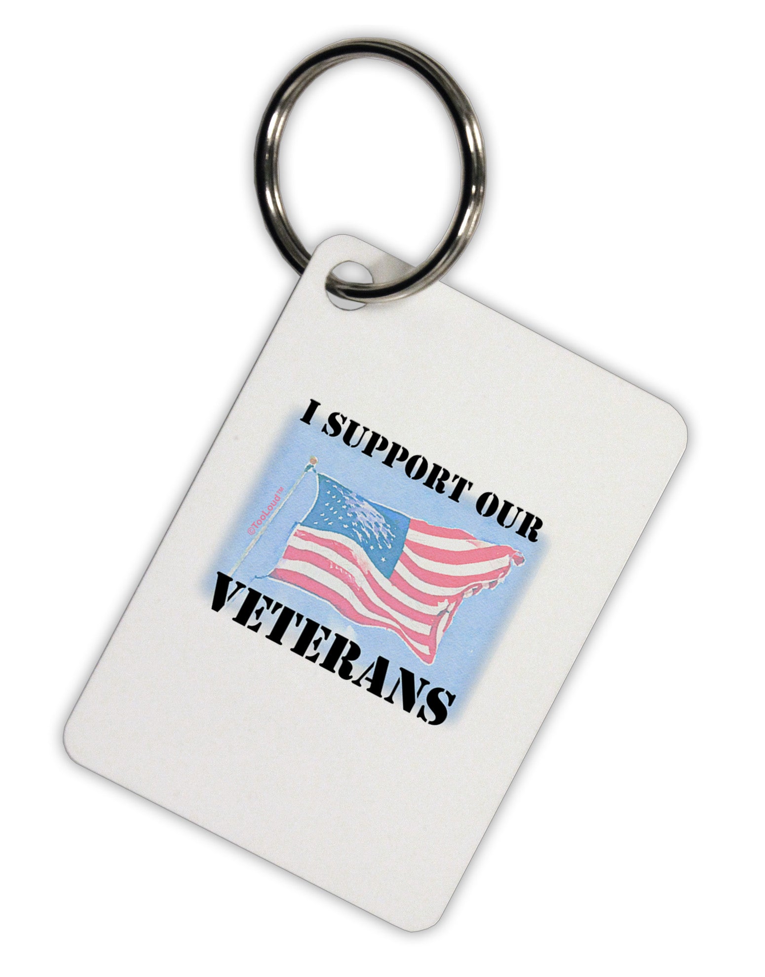 Support Our Veterans Aluminum Keyring Tag-Keyring-TooLoud-White-Davson Sales