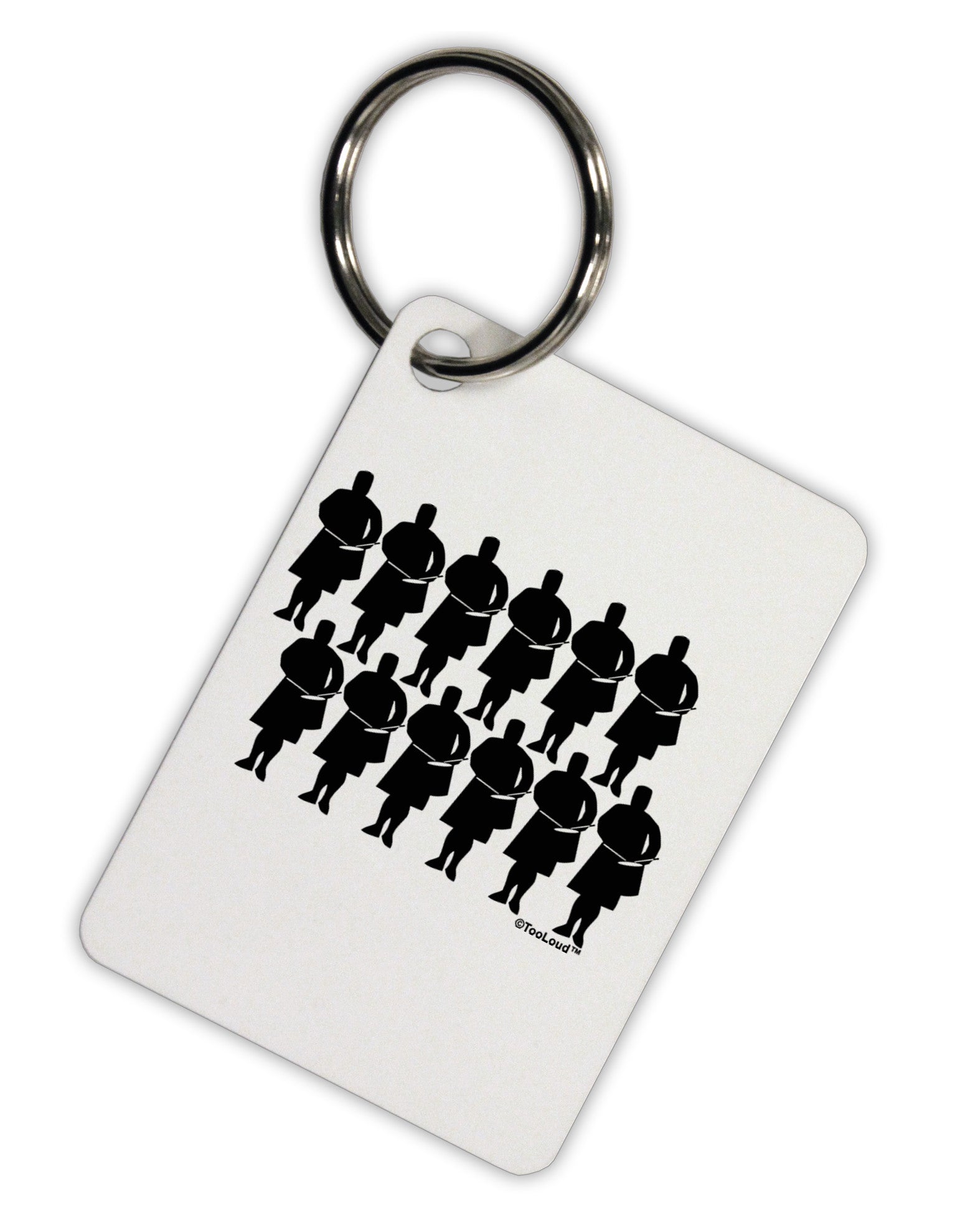 Twelve Drummers Drumming Aluminum Keyring Tag-Keyring-TooLoud-White-Davson Sales