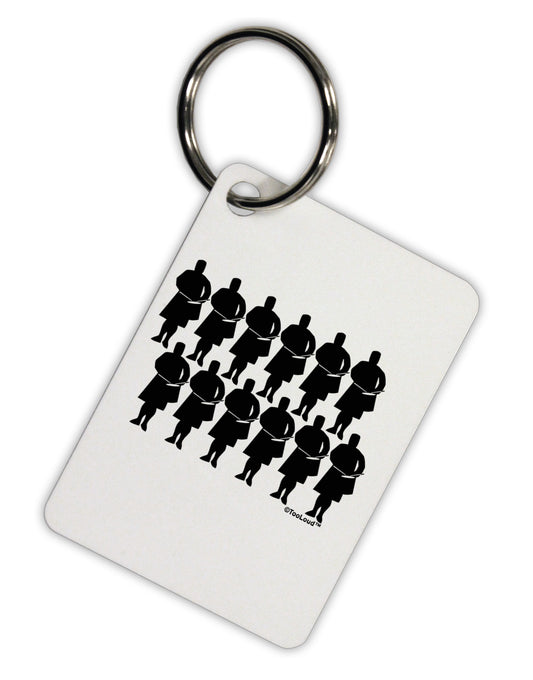 Twelve Drummers Drumming Aluminum Keyring Tag-Keyring-TooLoud-White-Davson Sales