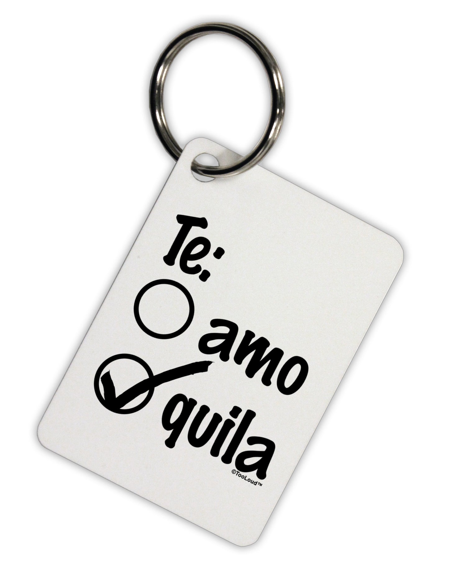 Tequila Checkmark Design Aluminum Keyring Tag by TooLoud-Keyring-TooLoud-White-Davson Sales