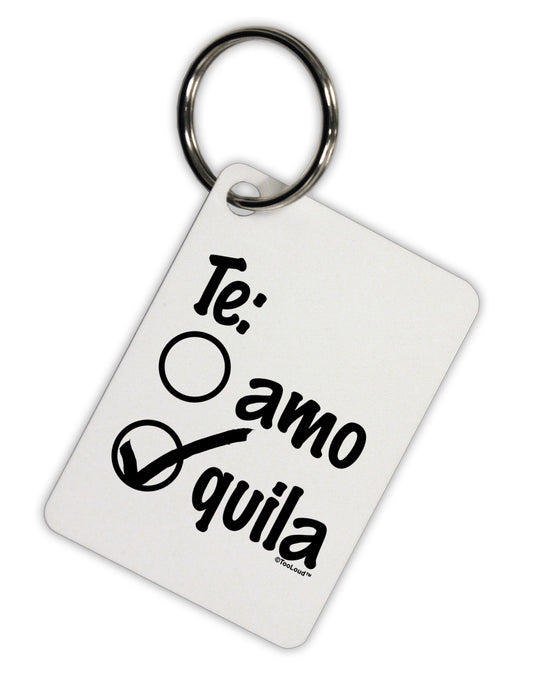 Tequila Checkmark Design Aluminum Keyring Tag by TooLoud-Keyring-TooLoud-White-Davson Sales