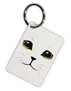 TooLoud Yellow Amber-Eyed Cute Cat Face Aluminum Keyring Tag-Keyring-TooLoud-White-Davson Sales