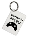 Gamer In Training BnW Aluminum Keyring Tag by TooLoud-Keyring-TooLoud-White-Davson Sales