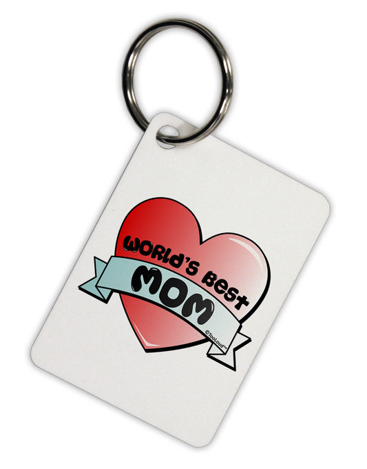 World's Best Mom - Heart Banner Design Aluminum Keyring Tag by TooLoud-Keyring-TooLoud-White-Davson Sales