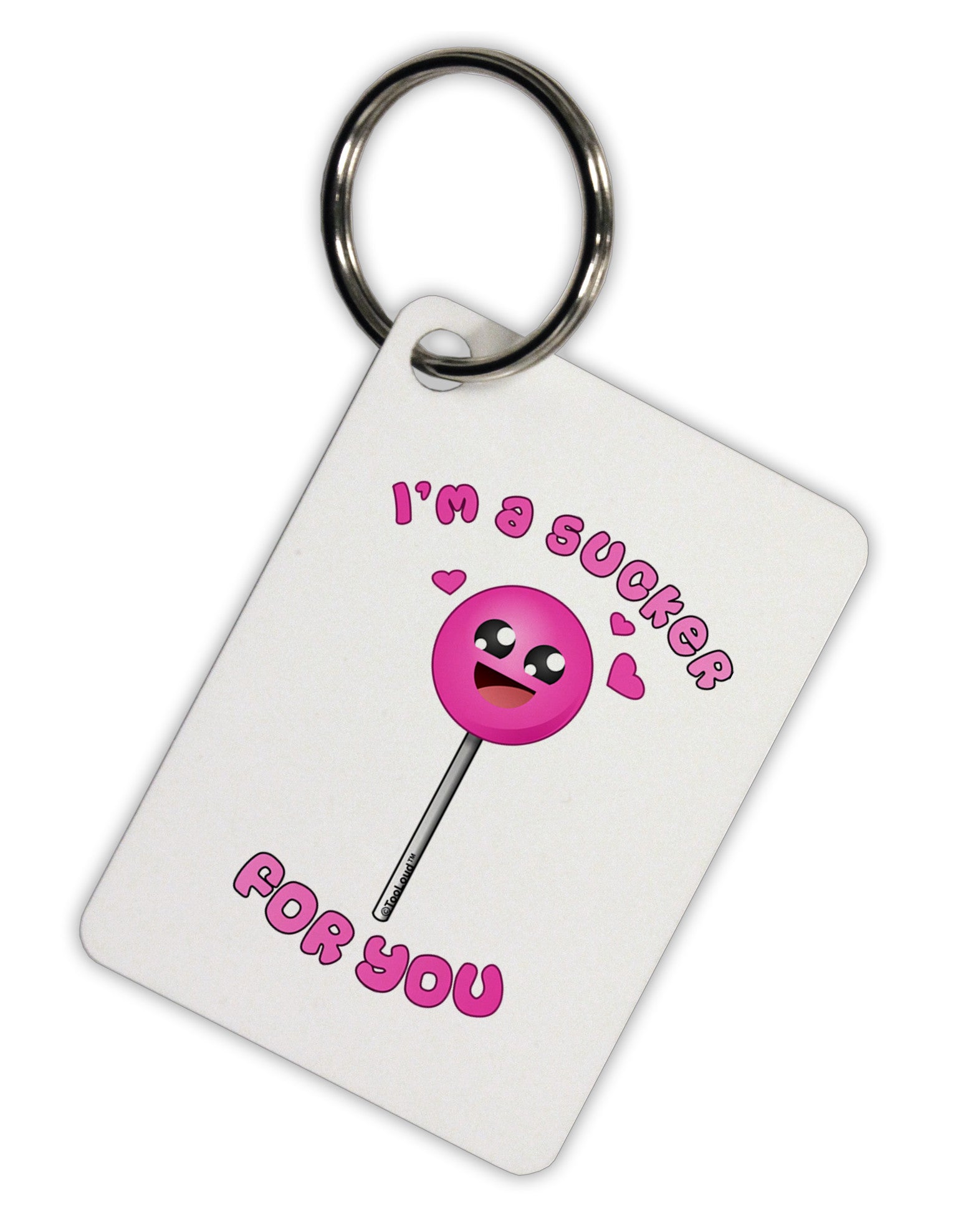 Sucker For You Aluminum Keyring Tag-Keyring-TooLoud-White-Davson Sales