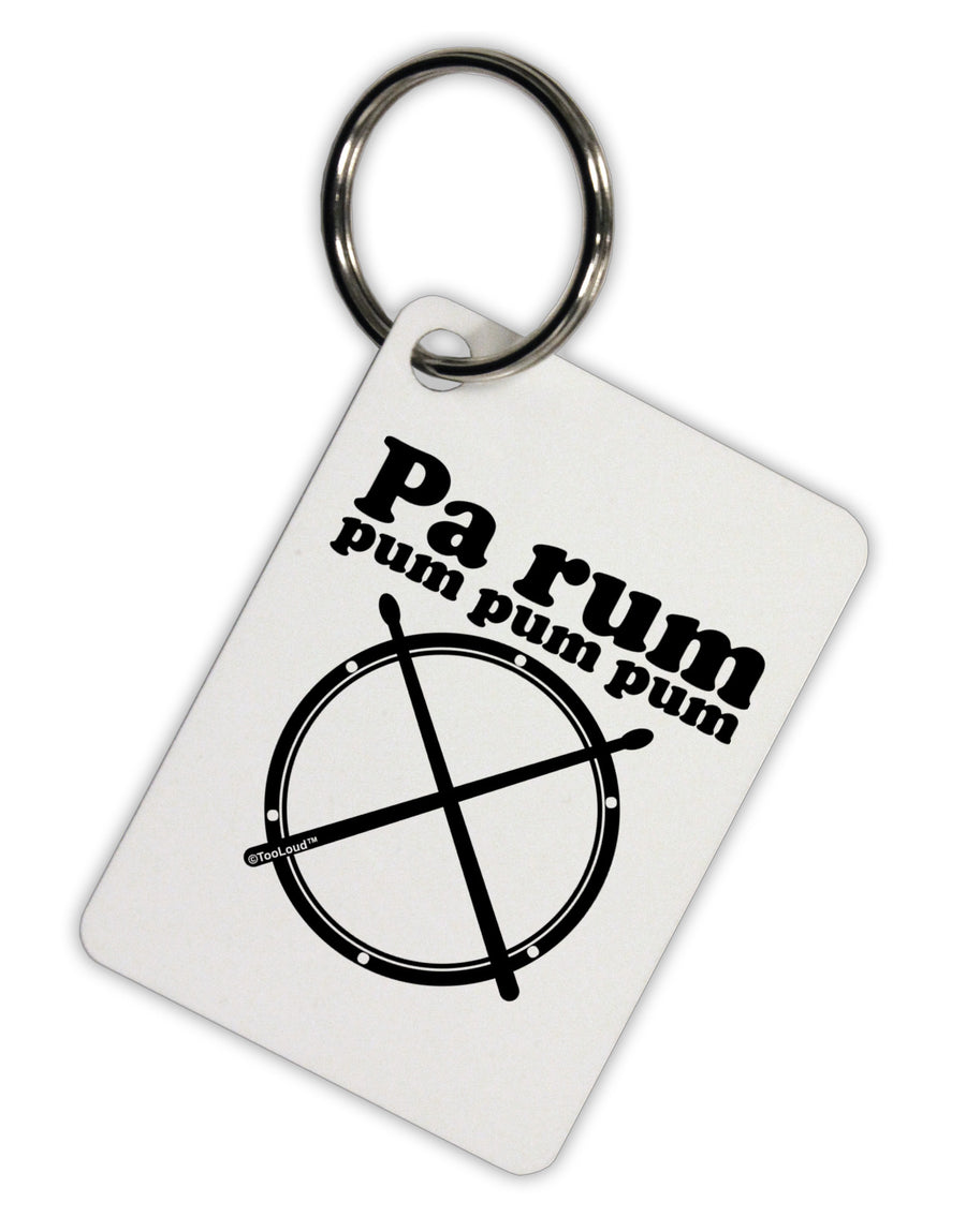 Pa Rum Pum Pum Pum BnW Aluminum Keyring Tag-Keyring-TooLoud-White-Davson Sales