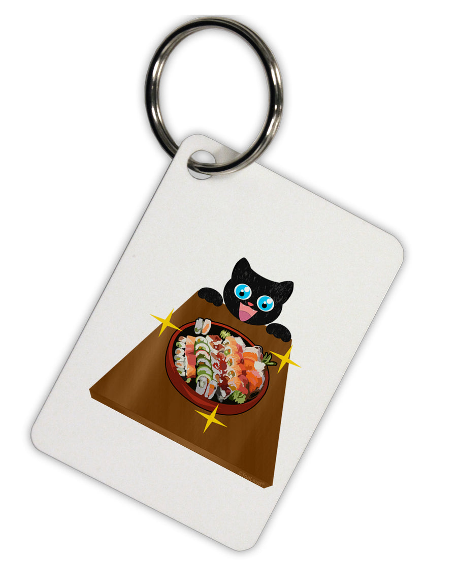 Anime Cat Loves Sushi Aluminum Keyring Tag by TooLoud-Keyring-TooLoud-Davson Sales