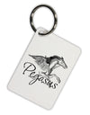 Pegasus Illustration Aluminum Keyring Tag-Keyring-TooLoud-White-Davson Sales