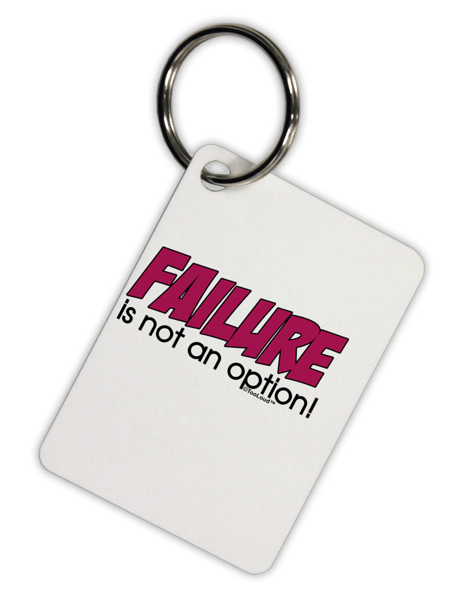 Failure Is Not An Option Distressed Aluminum Keyring Tag by TooLoud-Keyring-TooLoud-White-Davson Sales