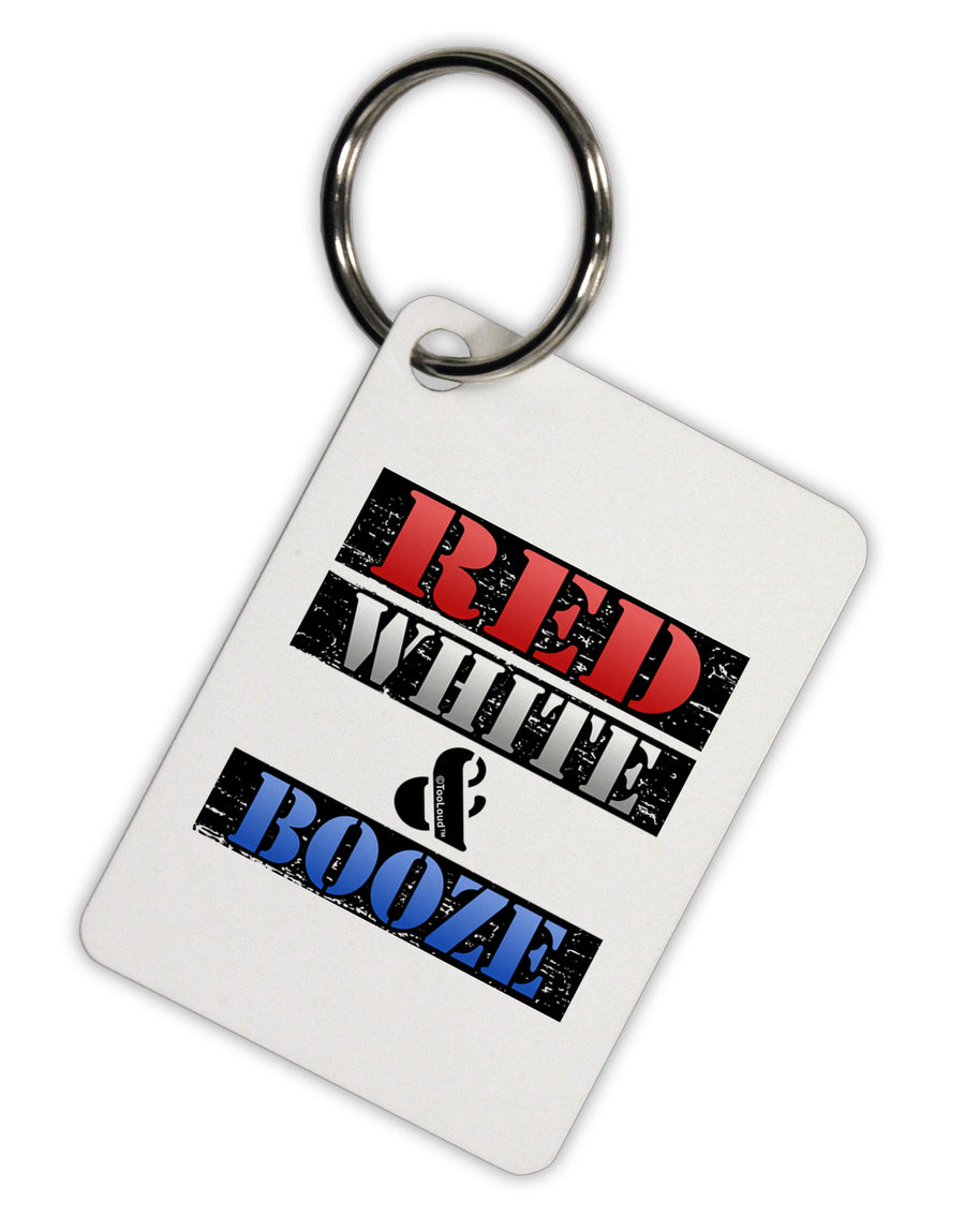 Red White & Booze Aluminum Keyring Tag-Keyring-TooLoud-White-Davson Sales