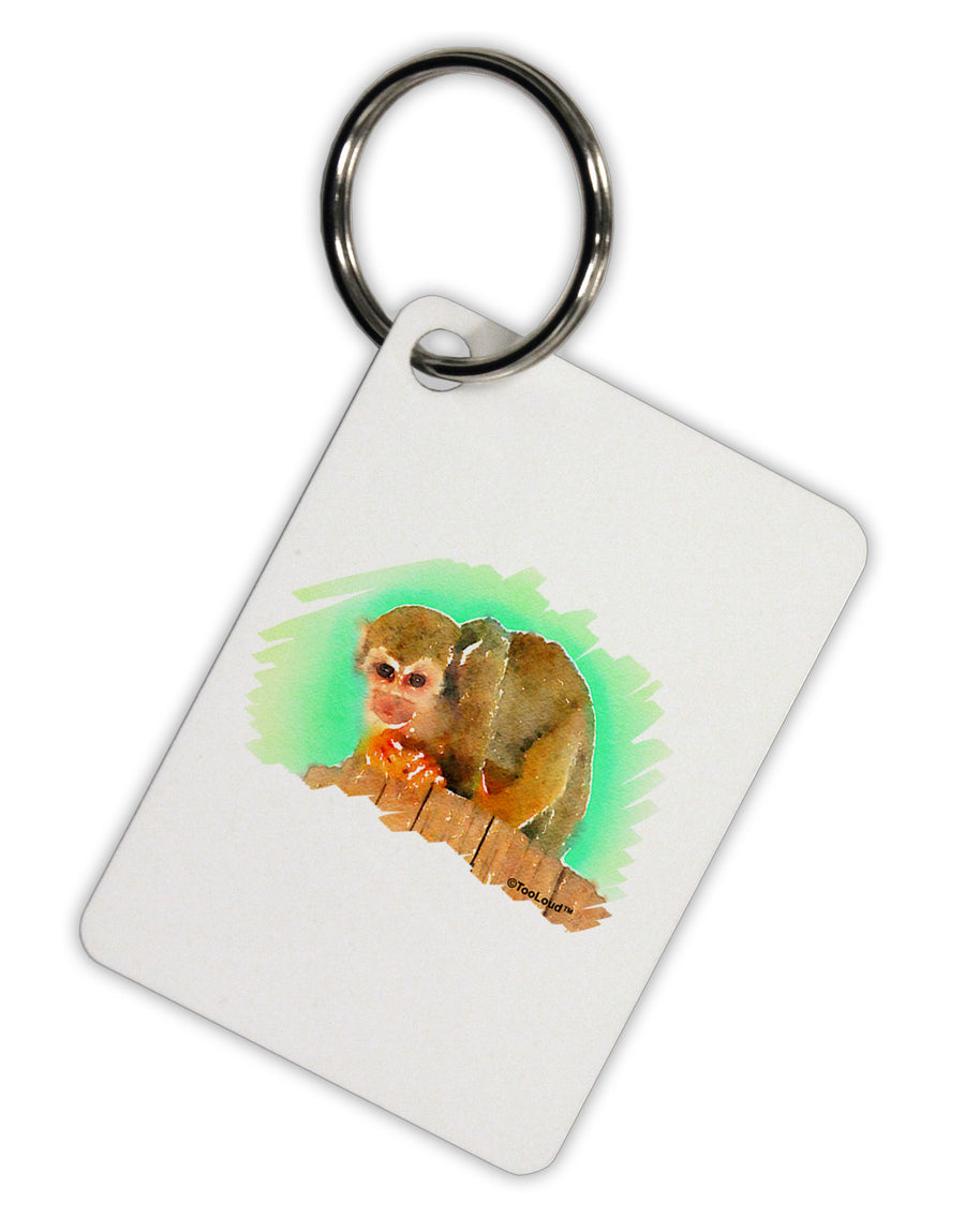 Squirrel Monkey Watercolor Aluminum Keyring Tag-Keyring-TooLoud-White-Davson Sales