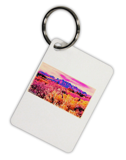Colorful Colorado Mountains Aluminum Keyring Tag by TooLoud-Keyring-TooLoud-White-Davson Sales