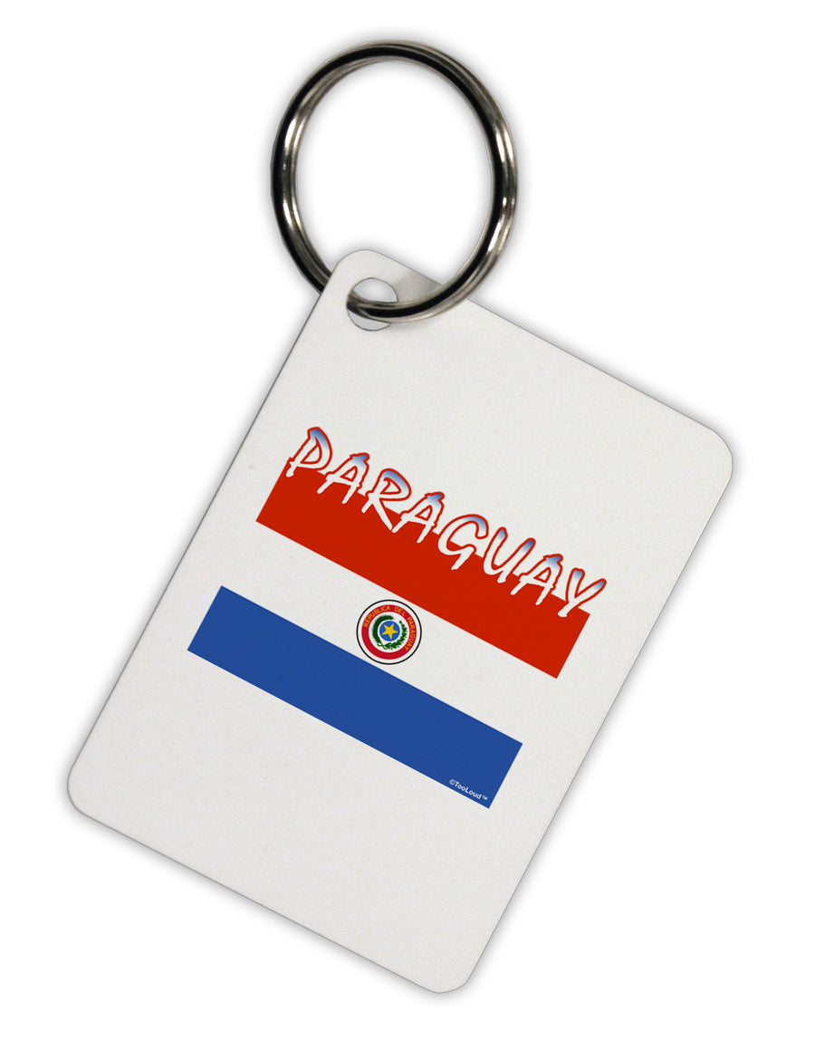 Paraguay Flag Aluminum Keyring Tag-Keyring-TooLoud-White-Davson Sales