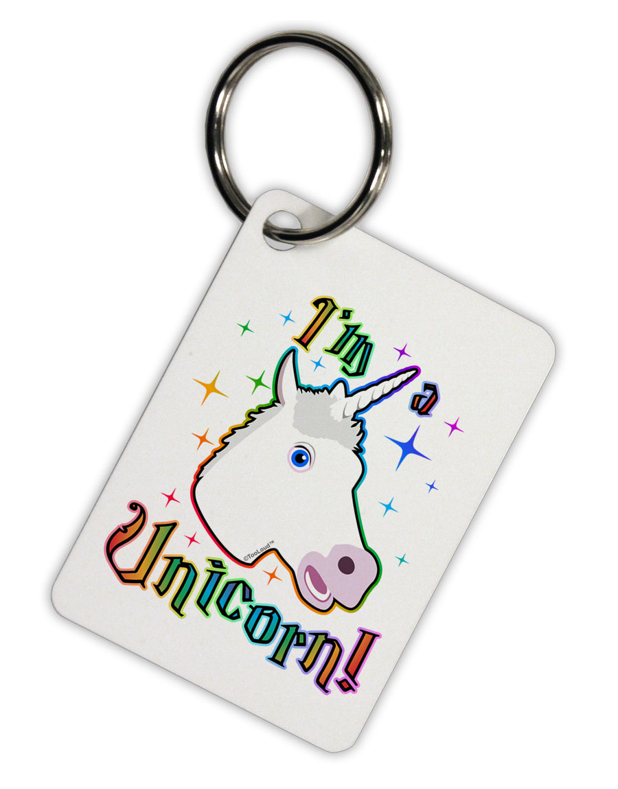 I'm a Unicorn Aluminum Keyring Tag-Keyring-TooLoud-White-Davson Sales