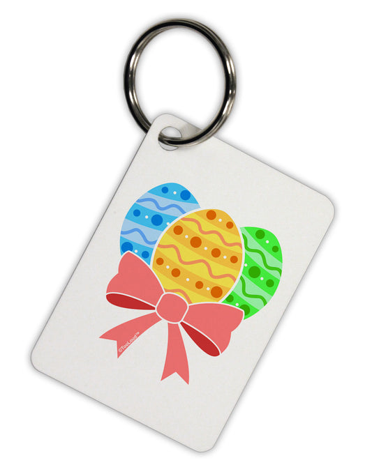 Easter Eggs With Bow Aluminum Keyring Tag by TooLoud-Keyring-TooLoud-White-Davson Sales