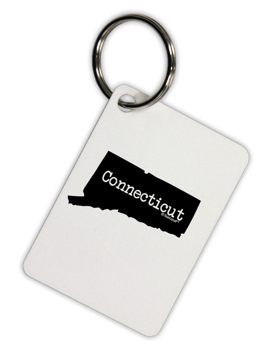 Connecticut - United States Shape Aluminum Keyring Tag-Keyring-TooLoud-White-Davson Sales