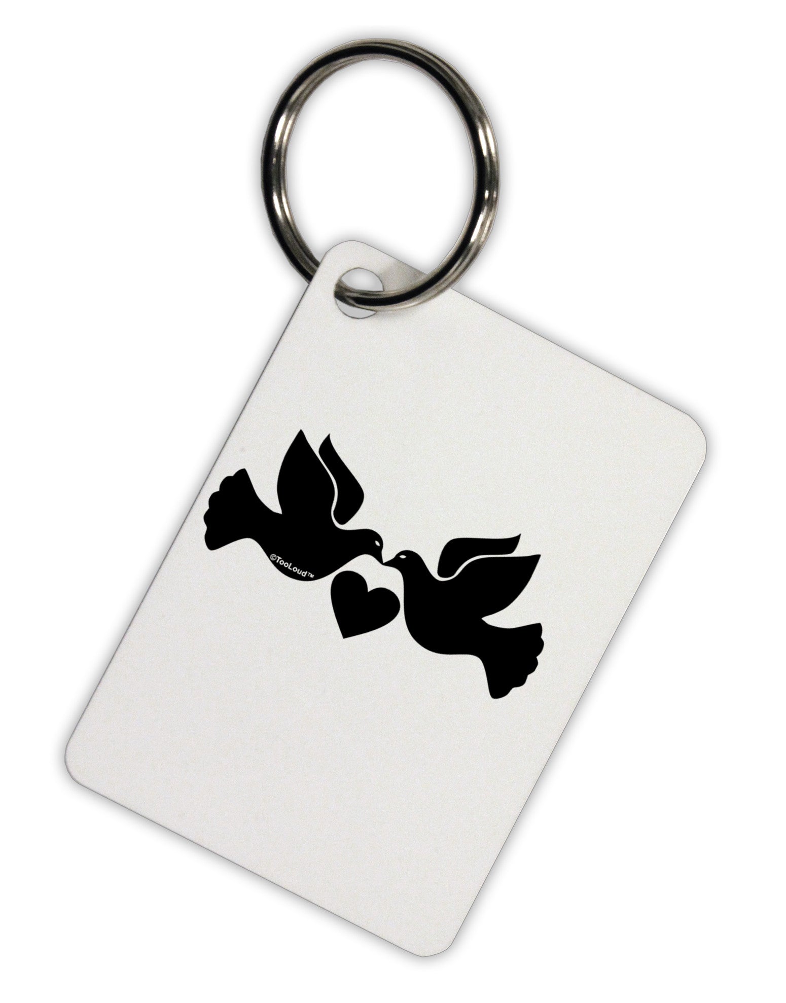 Two Turtle Doves Aluminum Keyring Tag-Keyring-TooLoud-White-Davson Sales