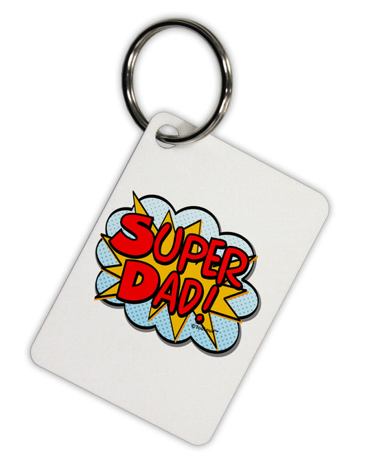 Super Dad - Superhero Comic Style Aluminum Keyring Tag by TooLoud-Keyring-TooLoud-White-Davson Sales