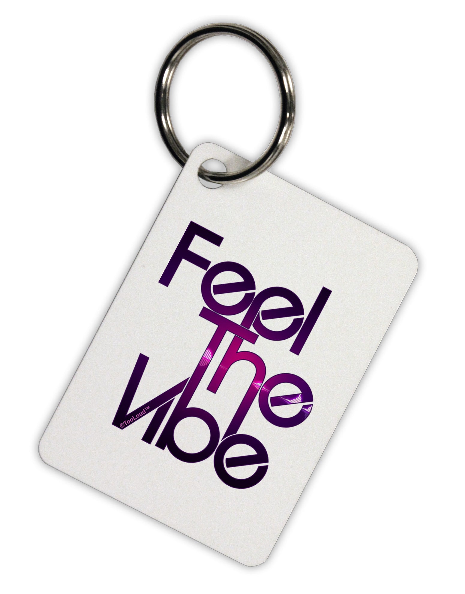 Feel The Vibe Aluminum Keyring Tag-Keyring-TooLoud-White-Davson Sales