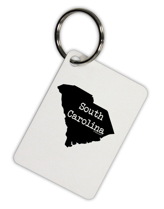 South Carolina - United States Shape Aluminum Keyring Tag by TooLoud-Keyring-TooLoud-White-Davson Sales