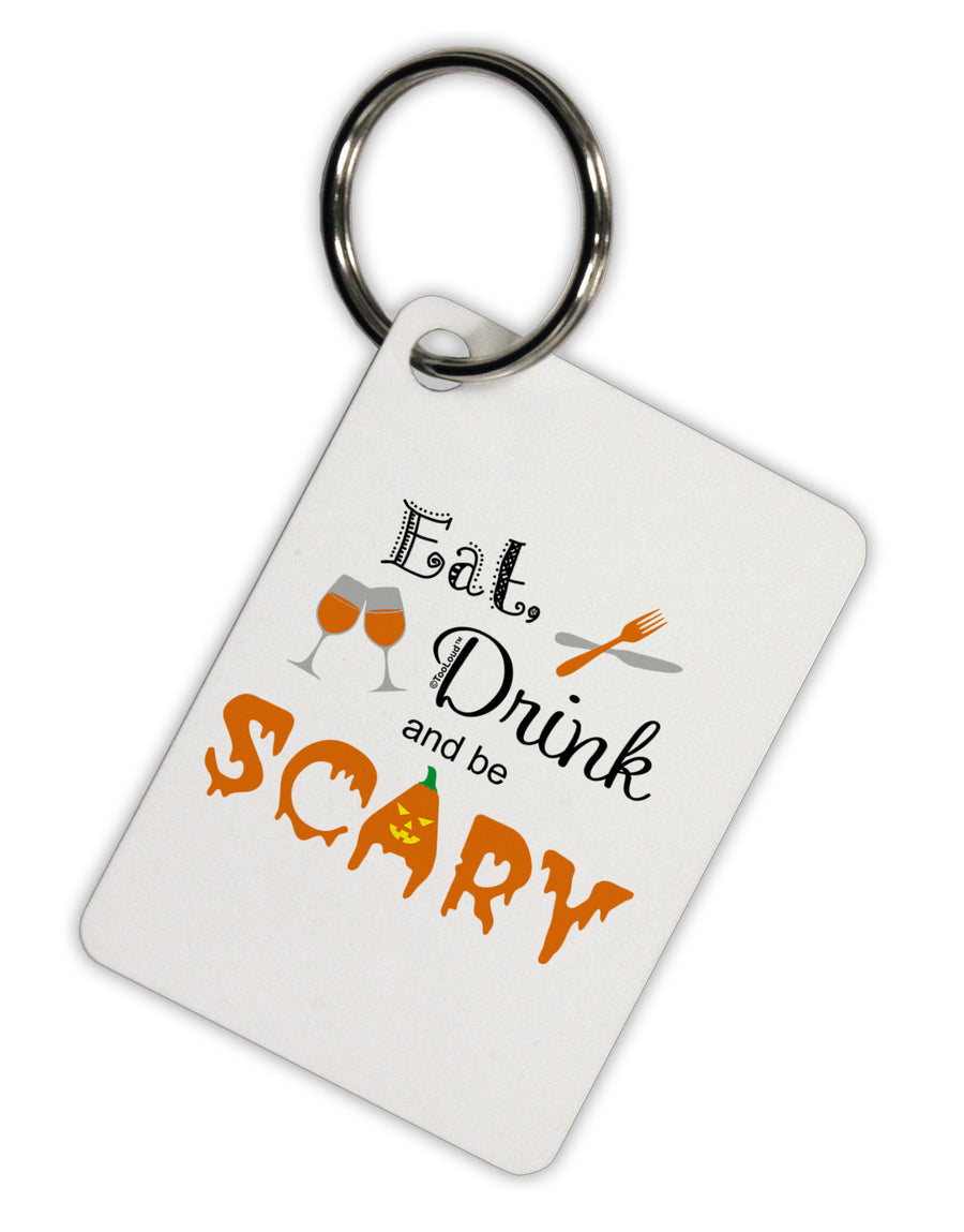 Eat Drink Scary Black Aluminum Keyring Tag-Keyring-TooLoud-White-Davson Sales