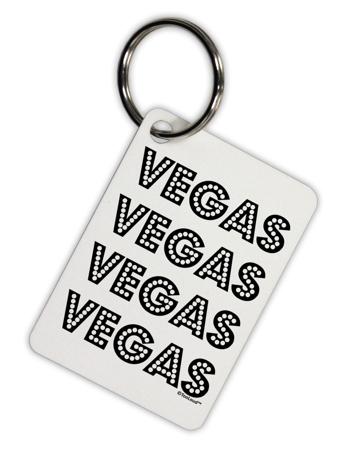 Vegas - Vegas Style Show Lights Aluminum Keyring Tag by TooLoud-Keyring-TooLoud-White-Davson Sales