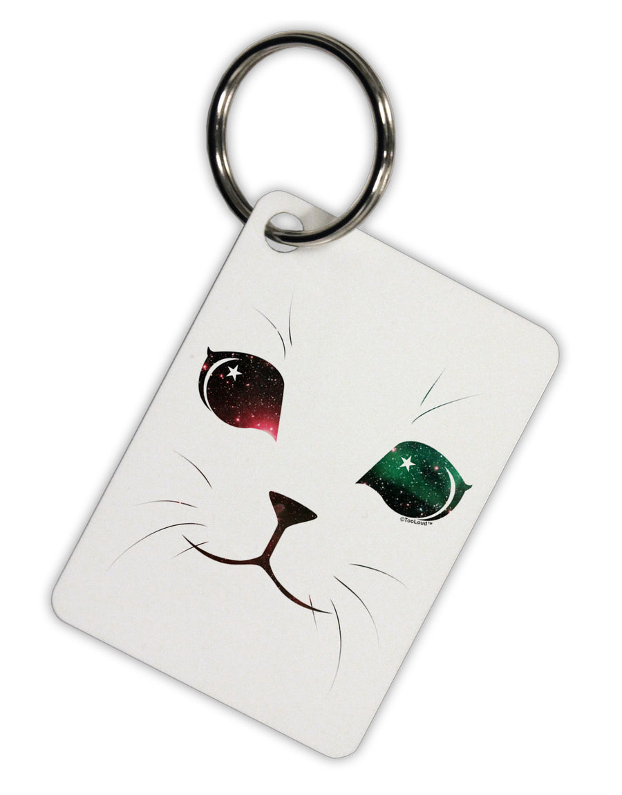 Adorable Space Cat Aluminum Keyring Tag by TooLoud-Keyring-TooLoud-White-Davson Sales
