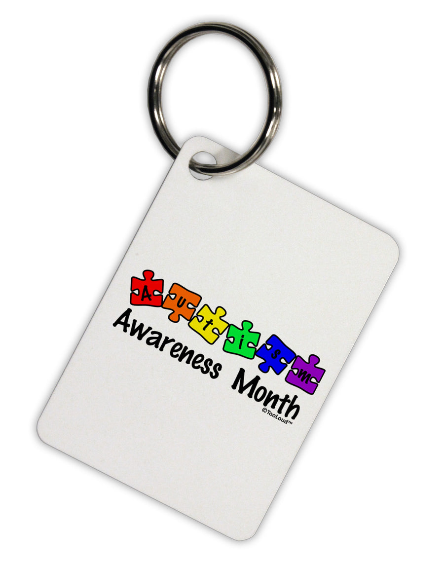 Autism Awareness Month - Colorful Puzzle Pieces Aluminum Keyring Tag by TooLoud-Keyring-TooLoud-White-Davson Sales