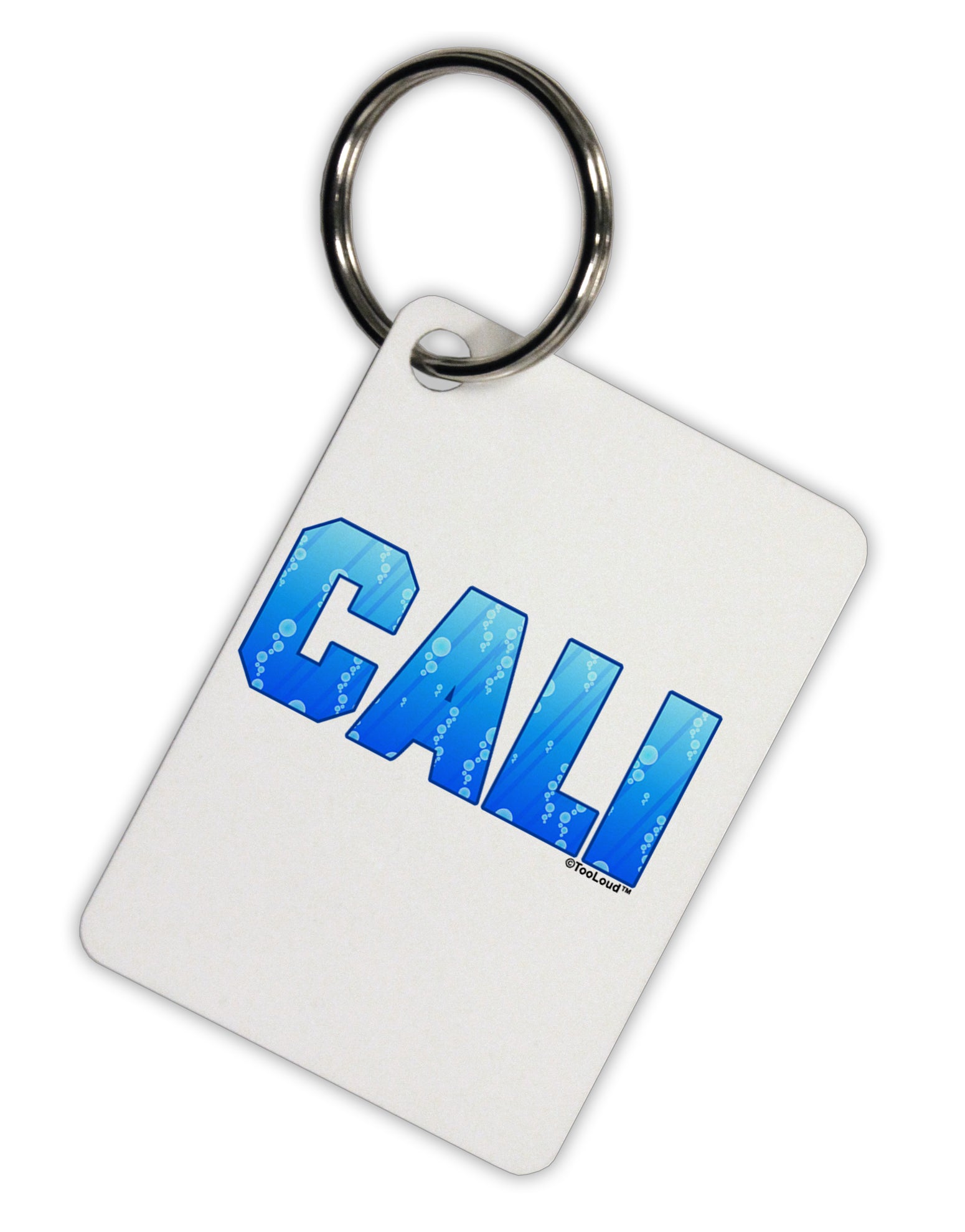 Cali Ocean Bubbles Aluminum Keyring Tag by TooLoud-Keyring-TooLoud-White-Davson Sales