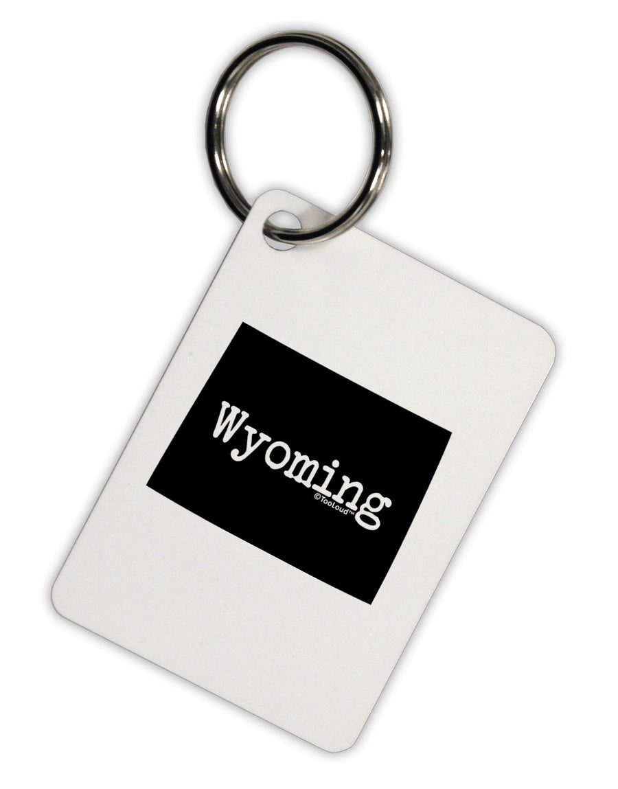 Wyoming - United States Shape Aluminum Keyring Tag-Keyring-TooLoud-White-Davson Sales