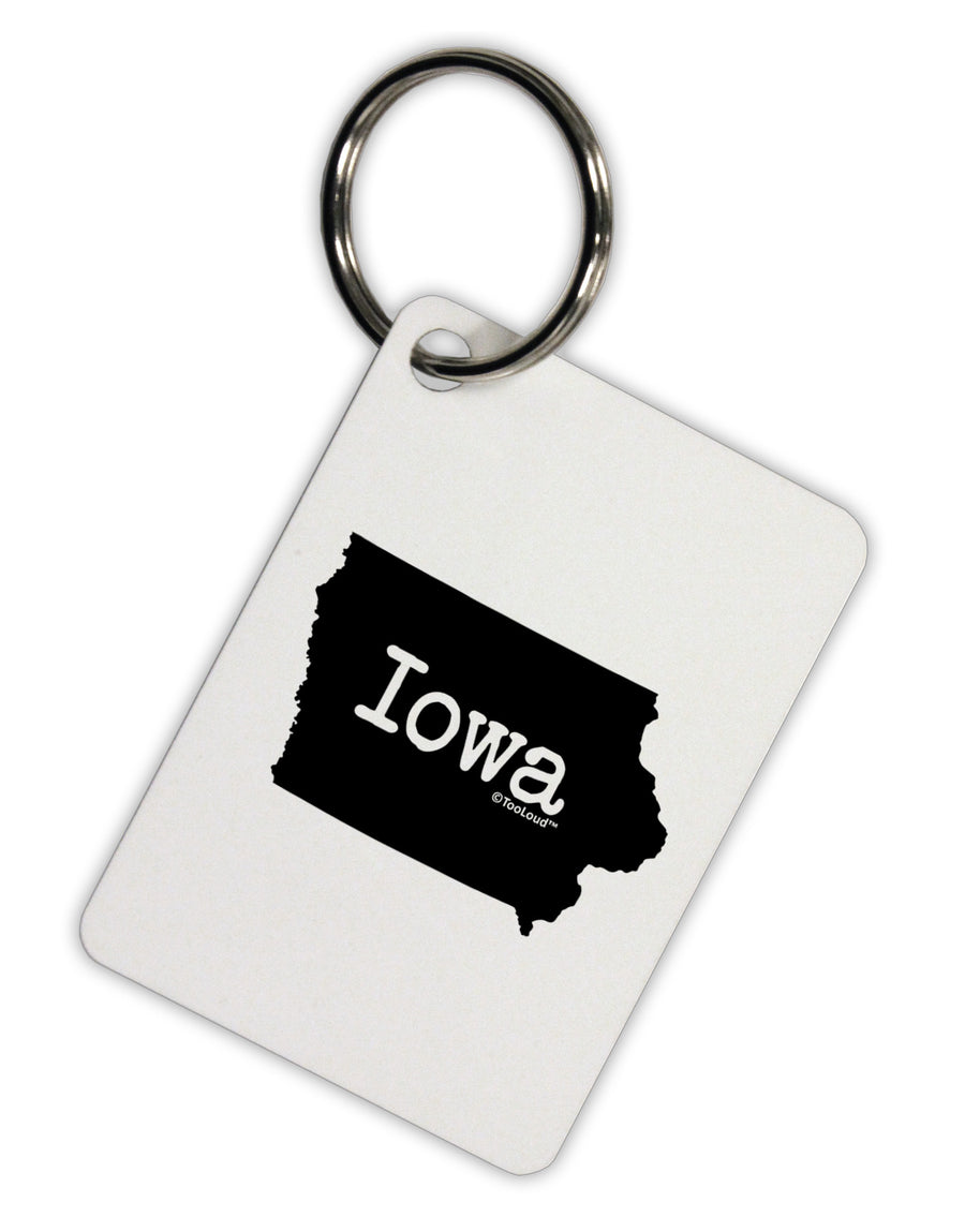 Iowa - United States Shape Aluminum Keyring Tag-Keyring-TooLoud-White-Davson Sales