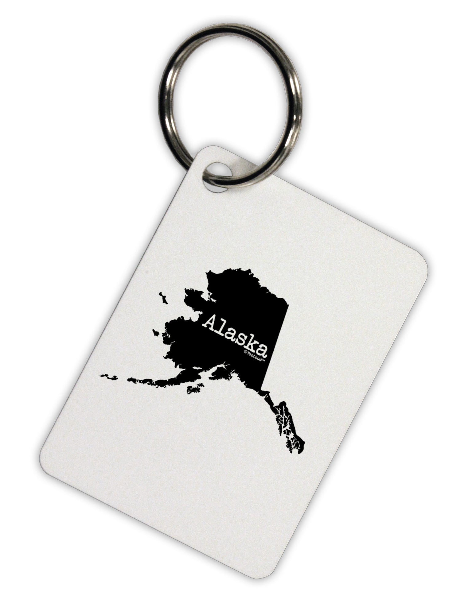 Alaska - United States Shape Aluminum Keyring Tag-Keyring-TooLoud-White-Davson Sales
