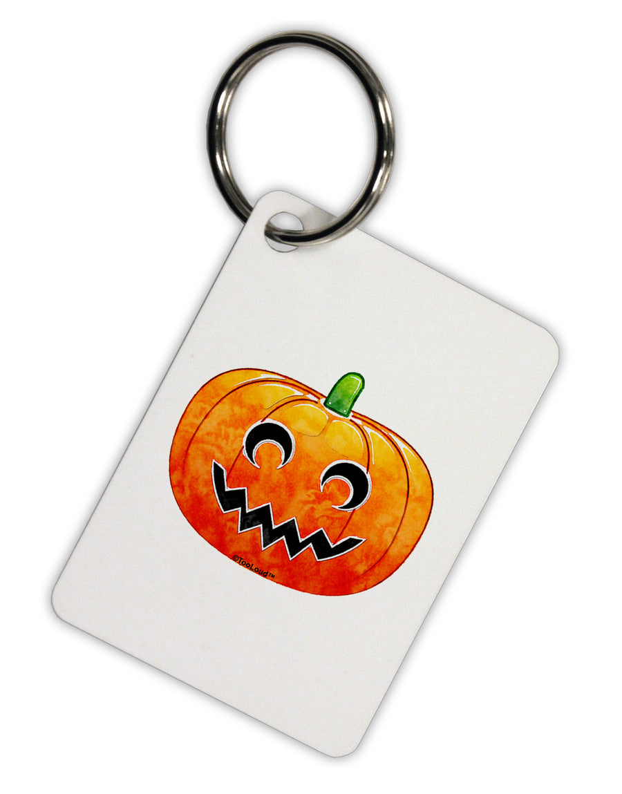 Jack-O-Lantern Watercolor Aluminum Keyring Tag-Keyring-TooLoud-White-Davson Sales