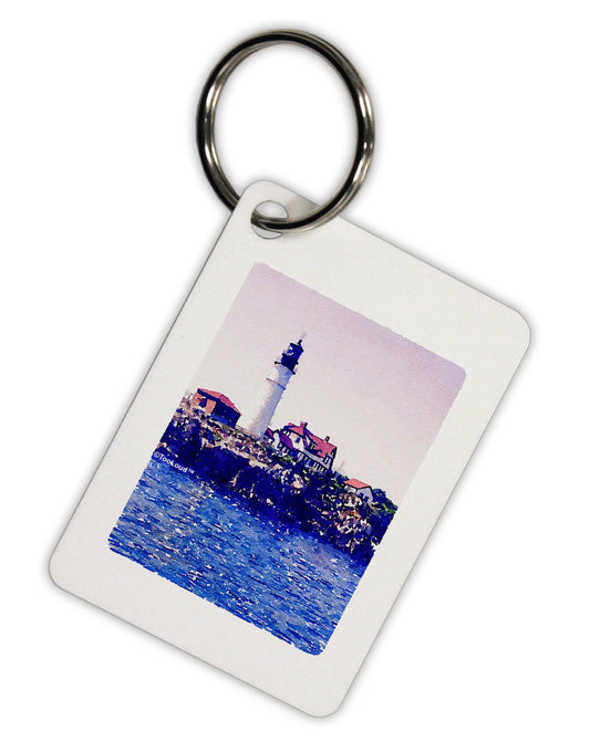 Watercolor Lighthouse 2 Aluminum Keyring Tag-Keyring-TooLoud-White-Davson Sales