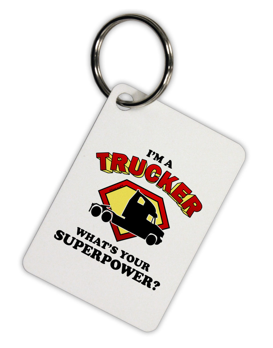 Trucker - Superpower Aluminum Keyring Tag-Keyring-TooLoud-White-Davson Sales