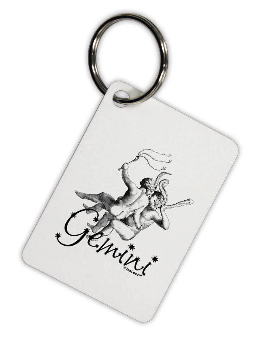 Gemini Illustration Aluminum Keyring Tag-Keyring-TooLoud-White-Davson Sales