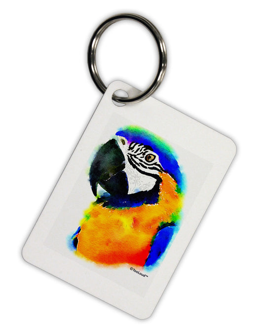 Brightly Colored Parrot Watercolor Aluminum Keyring Tag-Keyring-TooLoud-White-Davson Sales
