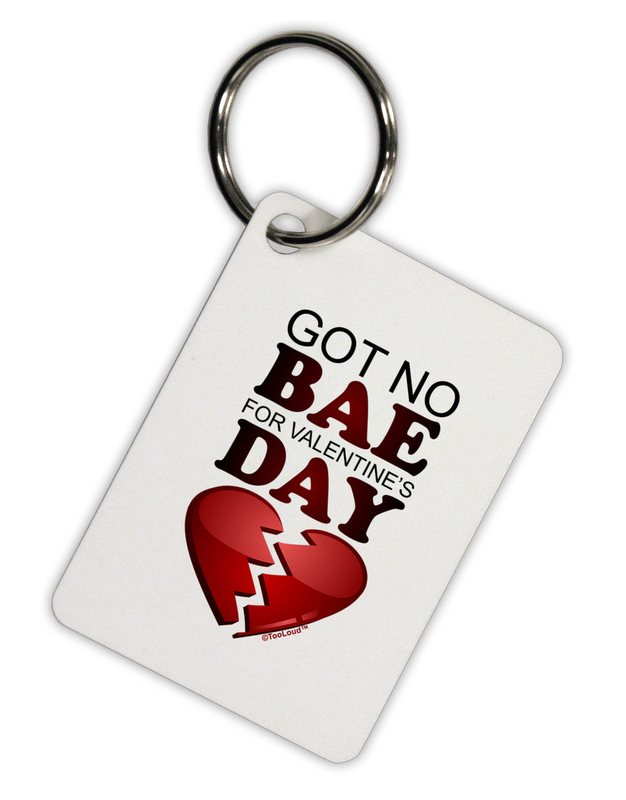 No Bae For Valentine's Day Aluminum Keyring Tag-Keyring-TooLoud-White-Davson Sales