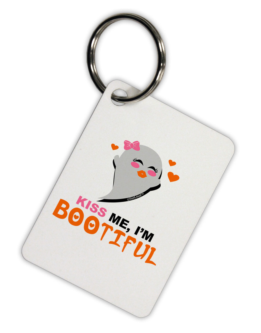 Kiss Me BOOtiful Ghost Orange Aluminum Keyring Tag-Keyring-TooLoud-White-Davson Sales