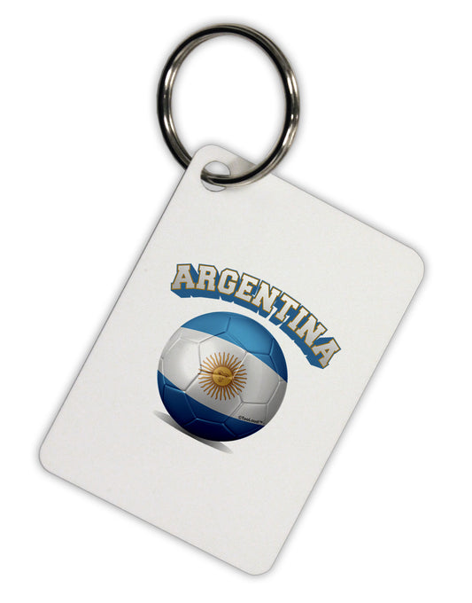 Soccer Ball Flag - Argentina Aluminum Keyring Tag-Keyring-TooLoud-White-Davson Sales