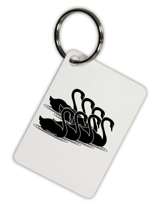 Seven Swans A Swimming Aluminum Keyring Tag-Keyring-TooLoud-White-Davson Sales
