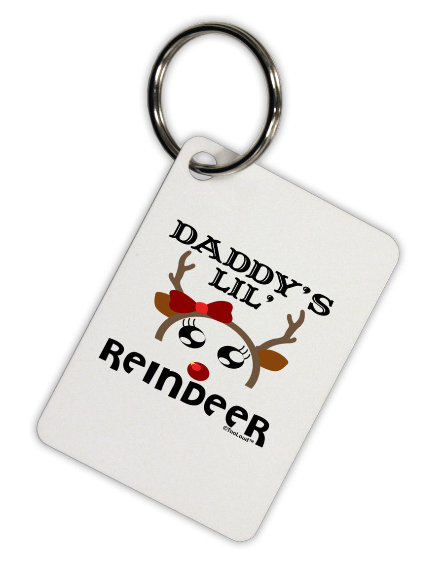 Daddy's Lil Reindeer Girl Aluminum Keyring Tag-Keyring-TooLoud-White-Davson Sales