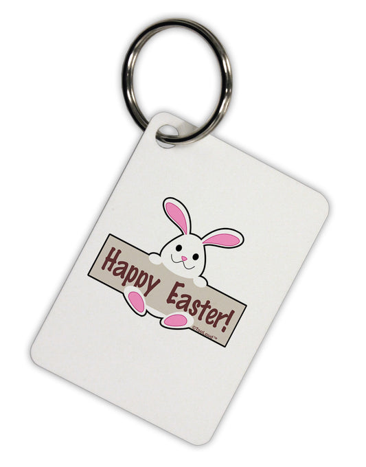 Cute Bunny - Happy Easter Aluminum Keyring Tag by TooLoud-Keyring-TooLoud-White-Davson Sales