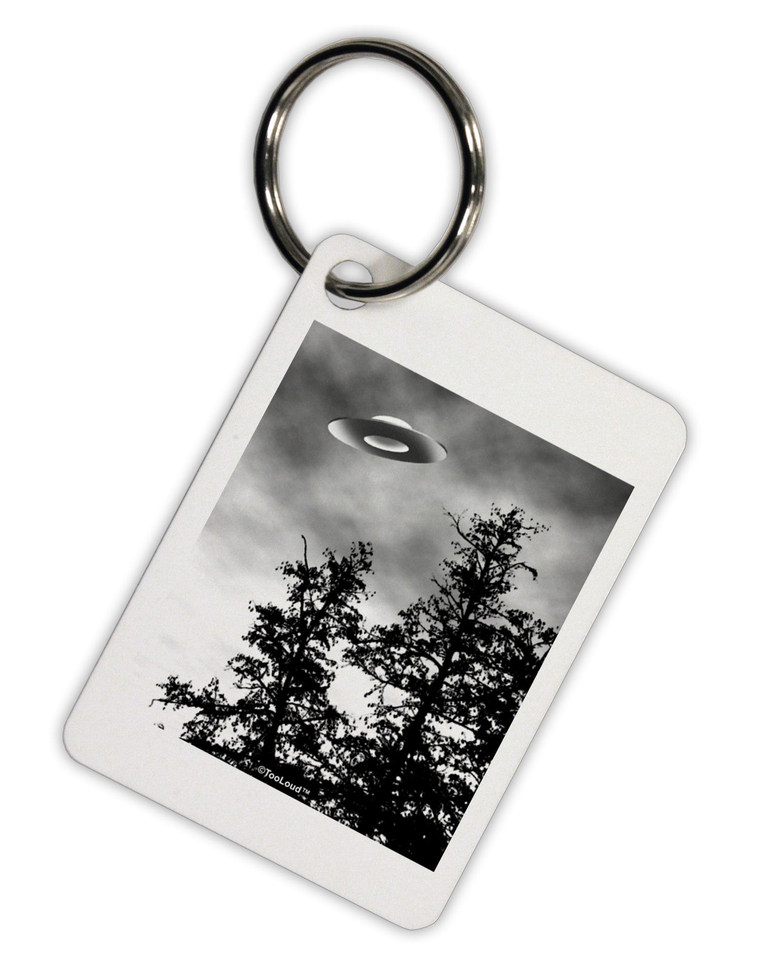 UFO Sighting - Extraterrestrial Aluminum Keyring Tag by TooLoud-Keyring-TooLoud-White-Davson Sales