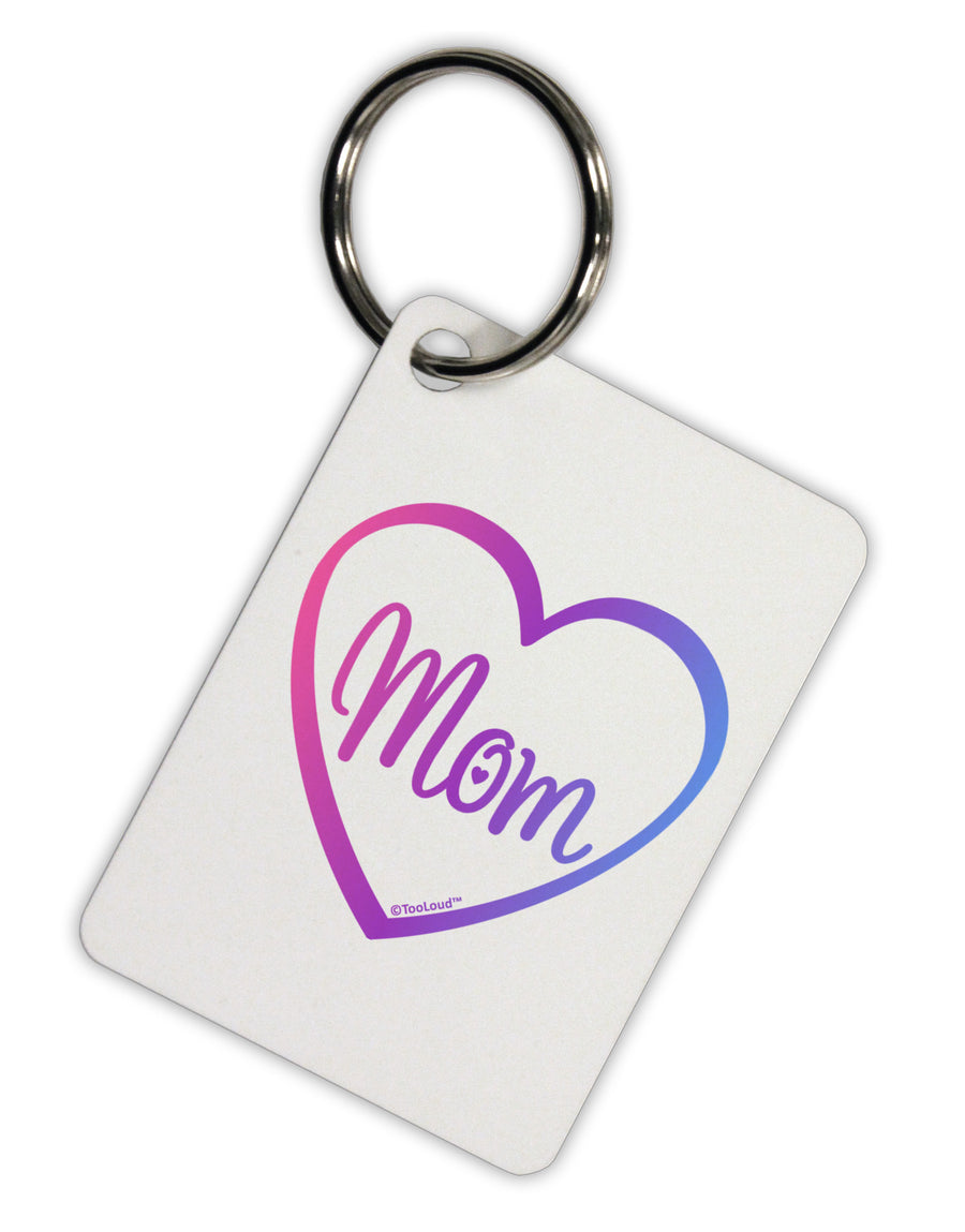 Mom Heart Design - Gradient Colors Aluminum Keyring Tag by TooLoud-Keyring-TooLoud-White-Davson Sales